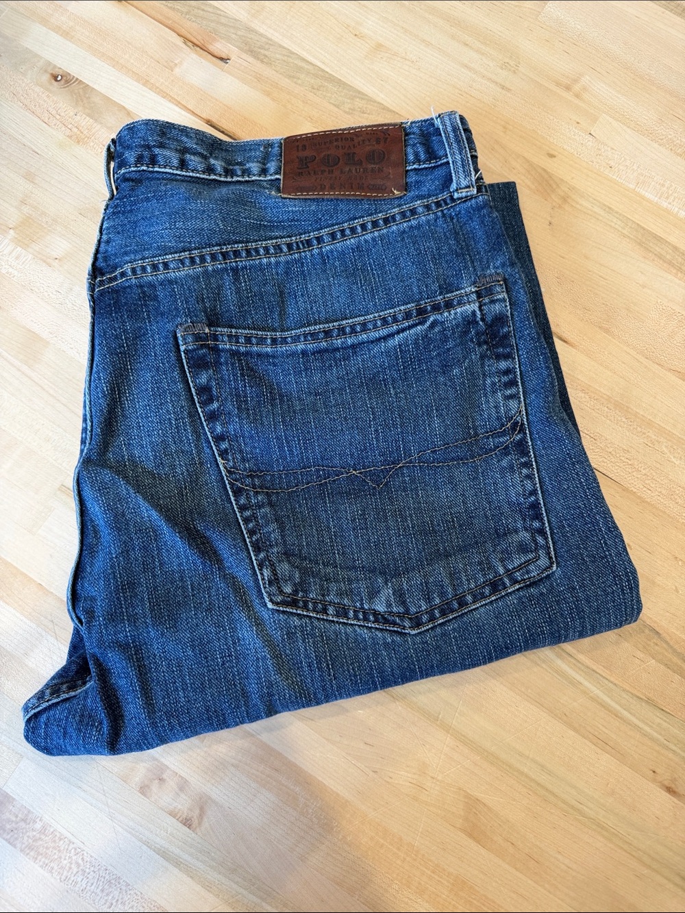 Polo by Ralph Lauren 300 Men’s Dark Blue Denim Relaxed Jeans